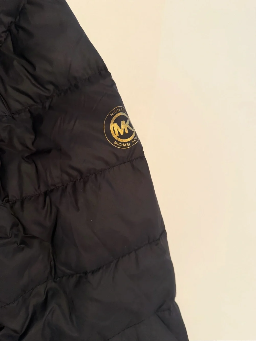 Michael Kors Black Hooded Quilted Long Puffer Coat